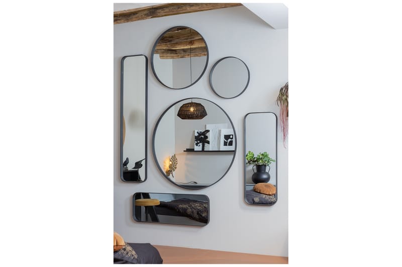 Spegel Alagna 50 cm Rund - Svart - Inredning - Spegel - Väggspegel