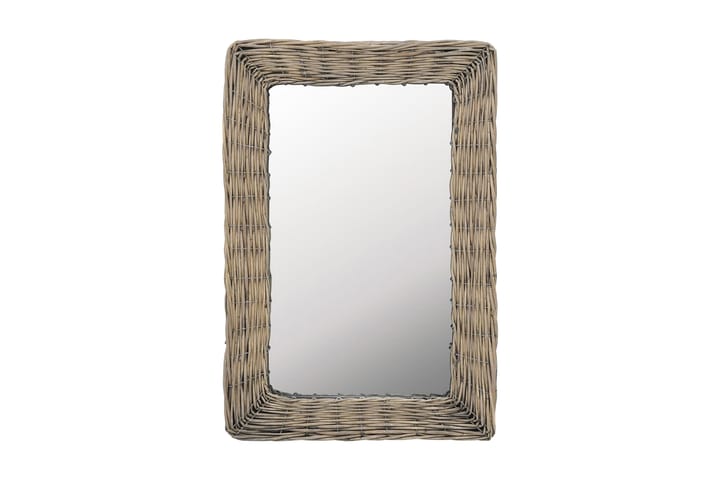 Spegel i korgmaterial 40x60 cm brun - Brun - Inredning - Spegel - Hallspegel