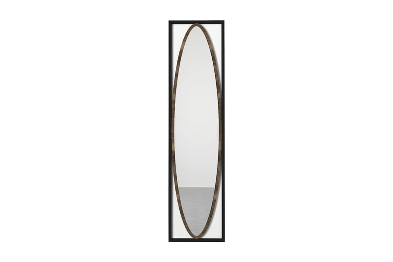 Spegel Jeanifer 39 cm - Svart|Valnöt - Inredning - Spegel - Hallspegel