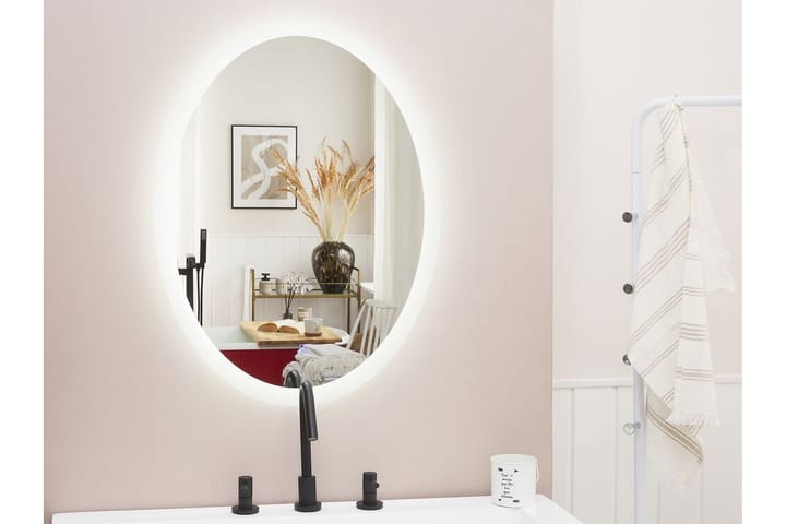 Spegel Lamorat Oval med LED-Belysning - Silver - Inredning - Spegel - Väggspegel