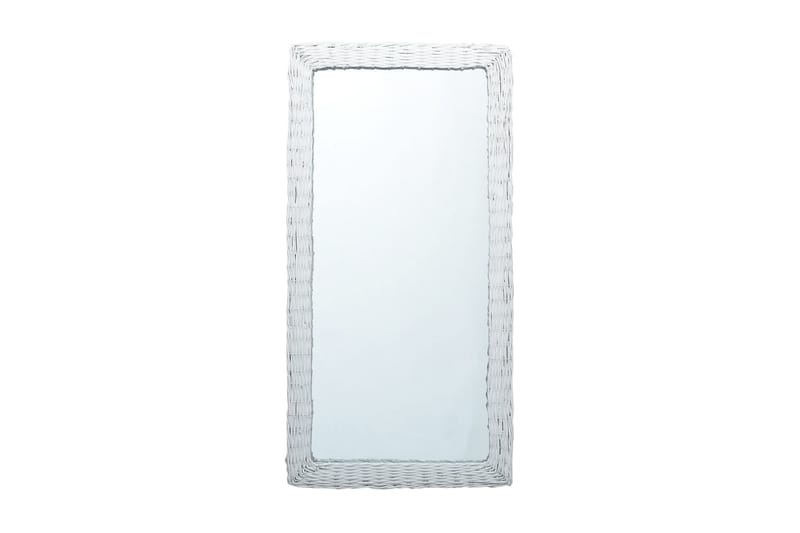 Spegel vit 120x60 cm korgmaterial - Vit - Inredning - Spegel - Hallspegel