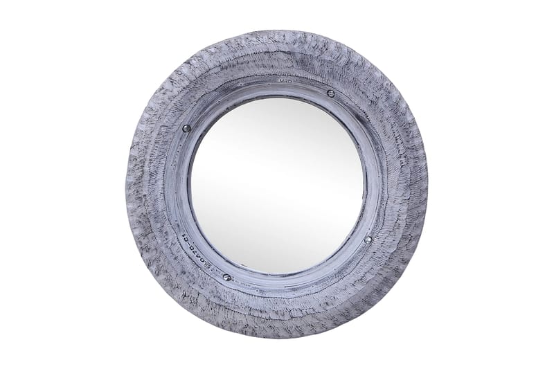 Spegel vit 50 cm återvunnet gummidäck - Vit - Inredning - Spegel - Väggspegel