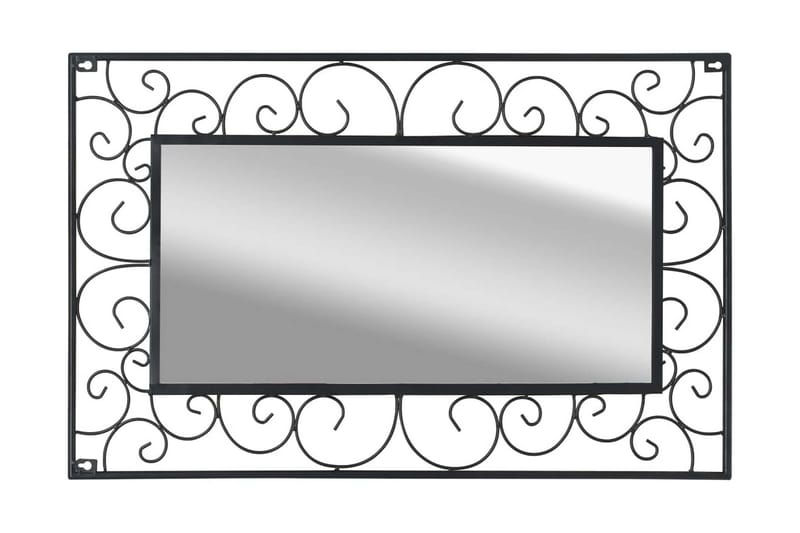 Trädgårdsspegel rektangulär 50x80 cm svart - Svart - Inredning - Spegel - Väggspegel