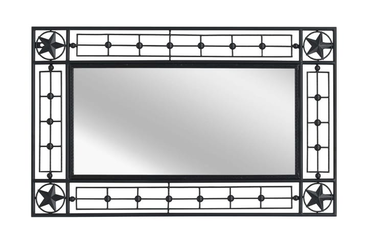 Trädgårdsspegel rektangulär 50x80 cm svart - Svart - Inredning - Spegel - Väggspegel