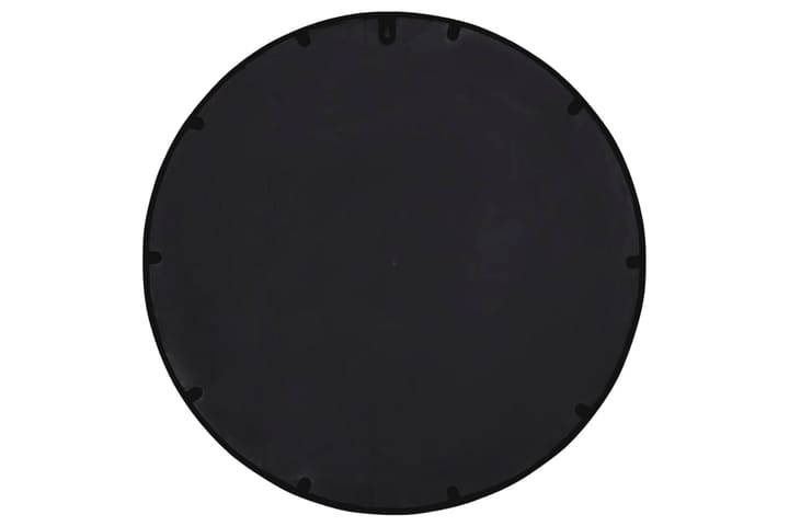 Trädgårdsspegel svart 60x4 cm rund järn för utomhusbruk - Svart - Inredning - Spegel - Väggspegel