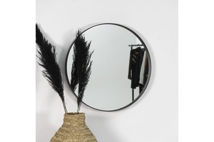 Vägghängd spegel Hernja rund - Svart - Inredning - Spegel - Väggspegel