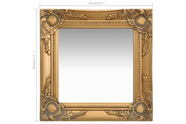 Väggspegel barockstil 40x40 cm guld - Guld - Inredning - Spegel - Väggspegel
