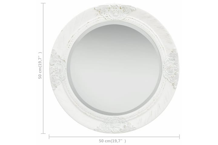 Väggspegel barockstil 50 cm vit - Vit - Inredning - Spegel - Väggspegel