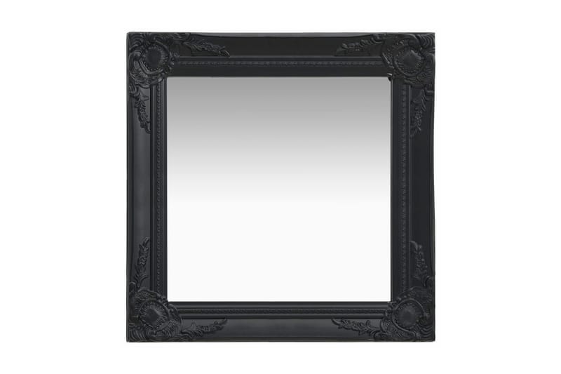 Väggspegel barockstil 50x50 cm svart - Svart - Inredning - Spegel - Hallspegel