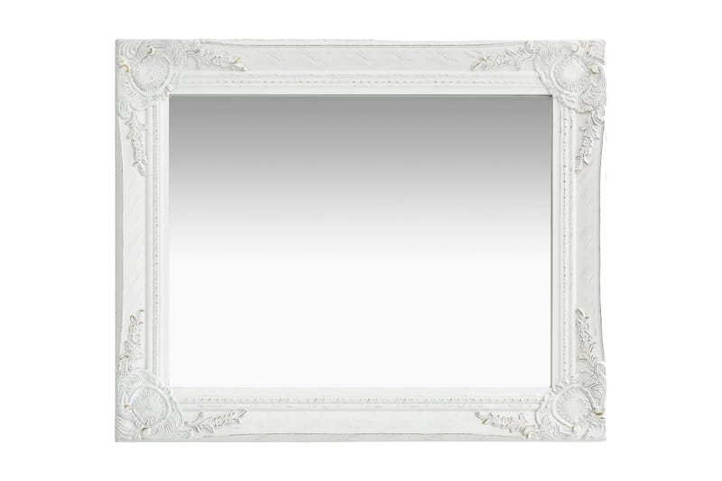 Väggspegel barockstil 50x60 cm vit - Vit - Inredning - Spegel - Väggspegel