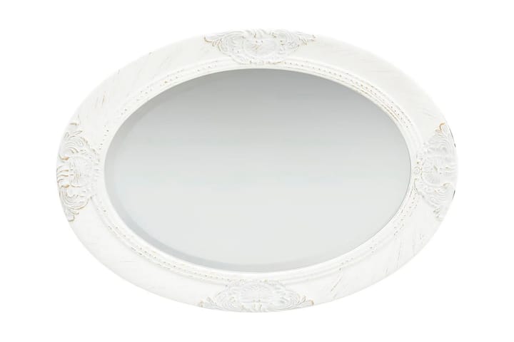 Väggspegel barockstil 50x70 cm vit - Vit - Inredning - Spegel - Hallspegel