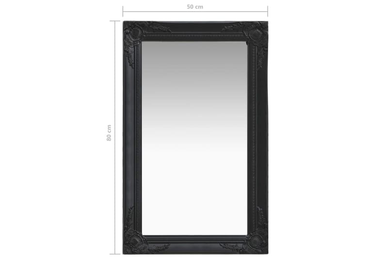 Väggspegel barockstil 50x80 cm svart - Svart - Inredning - Spegel - Väggspegel