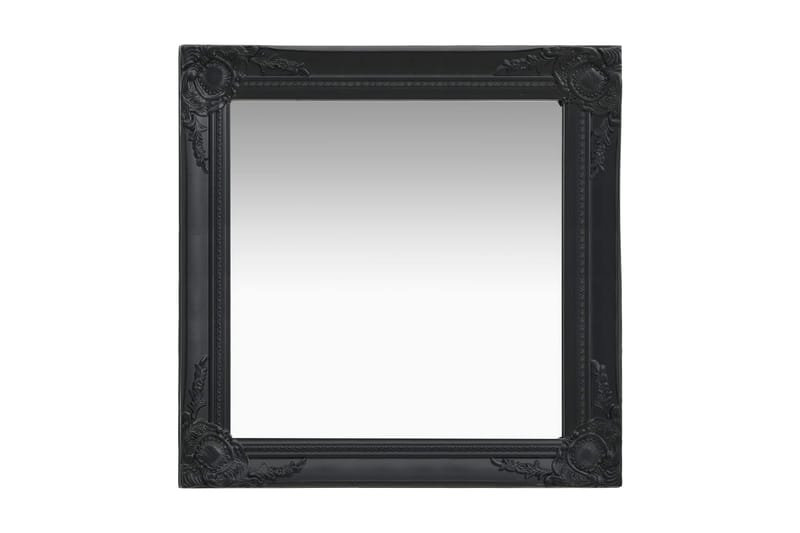Väggspegel barockstil 60x60 cm svart - Svart - Inredning - Spegel - Hallspegel