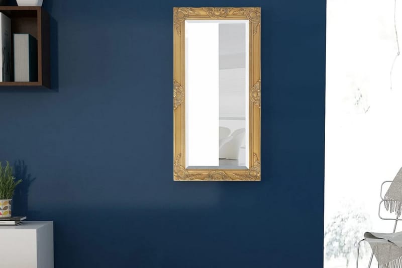 Väggspegel i barockstil 100x50 cm guld - Guld - Inredning - Spegel - Hallspegel
