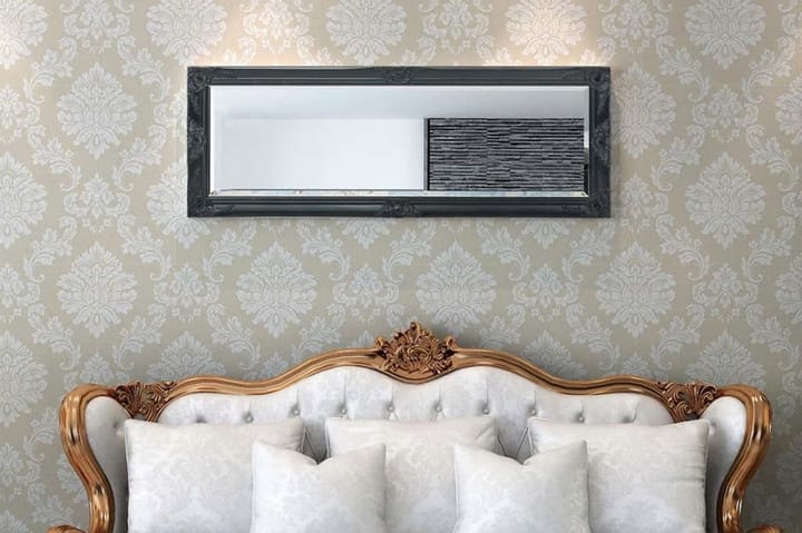 Väggspegel i barockstil 140x50 cm svart - Svart - Inredning - Spegel - Väggspegel