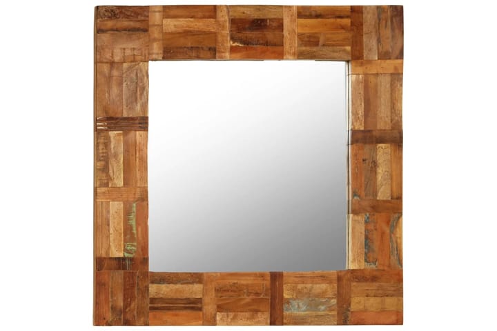 Väggspegel massivt återvunnet trä 60x60 cm - Brun - Inredning - Spegel - Väggspegel