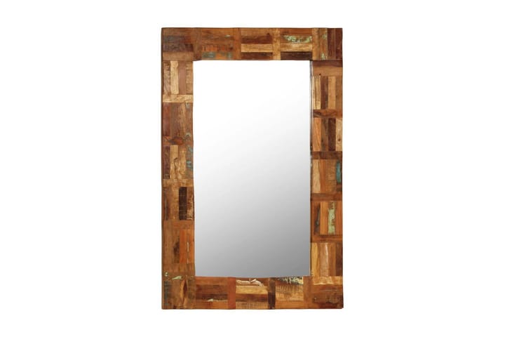 Väggspegel massivt återvunnet trä 60x90 cm - Brun - Inredning - Spegel - Hallspegel