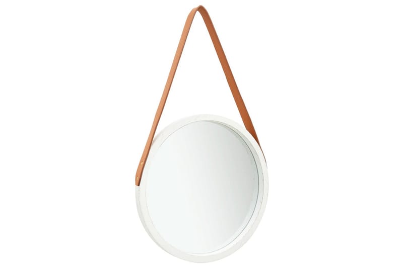 Väggspegel med rem 40 cm vit - Vit - Inredning - Spegel - Hallspegel