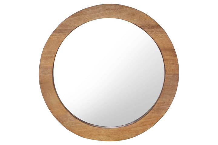 Väggspegel rund 60 cm teak - Brun - Inredning - Spegel - Hallspegel