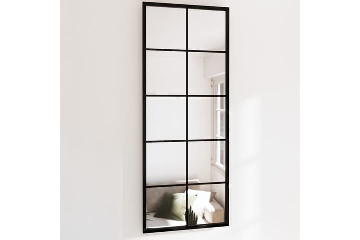 Väggspegel svart 100x40 cm metall - Svart - Inredning - Spegel - Hallspegel