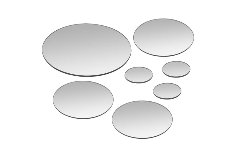 Väggspeglar 7 st rund glas - Silver - Inredning - Spegel - Väggspegel
