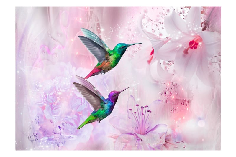 Fototapet Colourful Hummingbirds Purple 350x245 - Artgeist sp. z o. o. - Inredning - Tapet - Fototapet