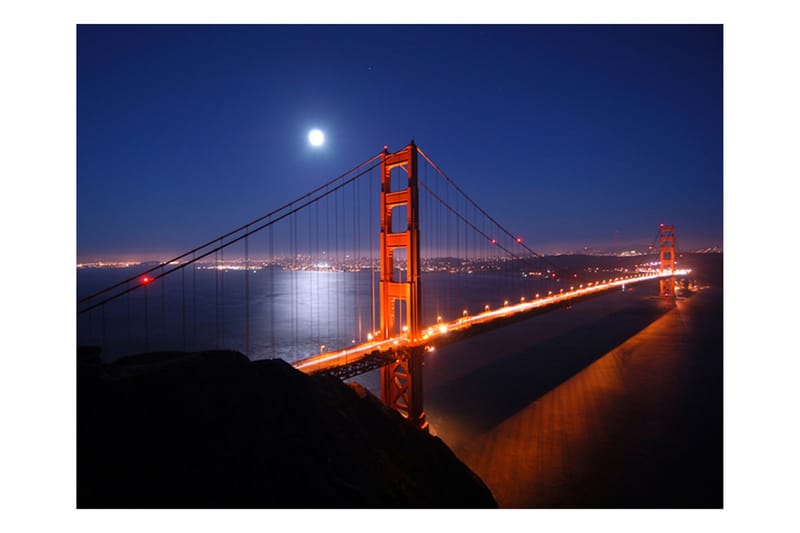 Fototapet Golden Gate-Bron På Natten 300x231 - Artgeist sp. z o. o. - Inredning - Tapet - Fototapet
