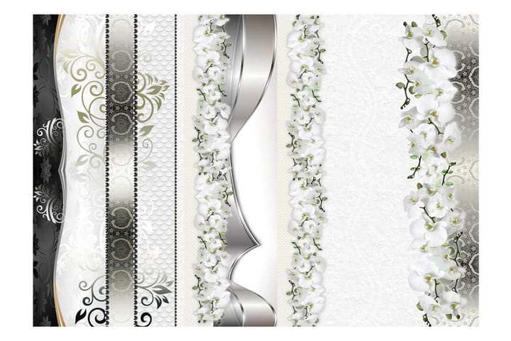 Fototapet Parade Of Orchids In Shades Of Gray 300x210 - Artgeist sp. z o. o. - Inredning - Tapet - Fototapet
