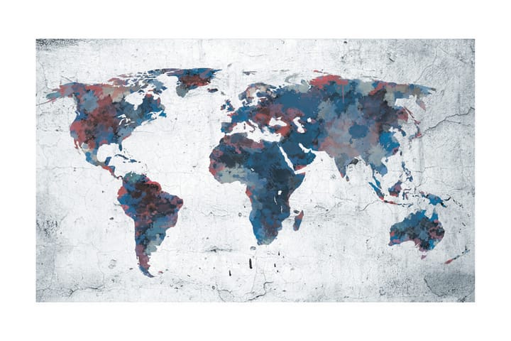 Fototapet World Map On The Wall 450x270 - Artgeist sp. z o. o. - Inredning - Tapet - Fototapet