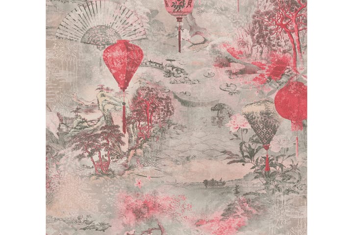 Asian Tapet Asian Fusion Ovävd Rosa Röd - AS Creation - Inredning - Tavlor & posters - Canvastavla