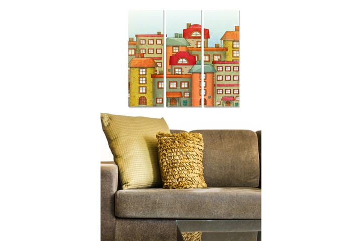 Canvastavla City 3-pack Flerfärgad - 20x50 cm - Inredning - Tavlor & posters - Canvastavla