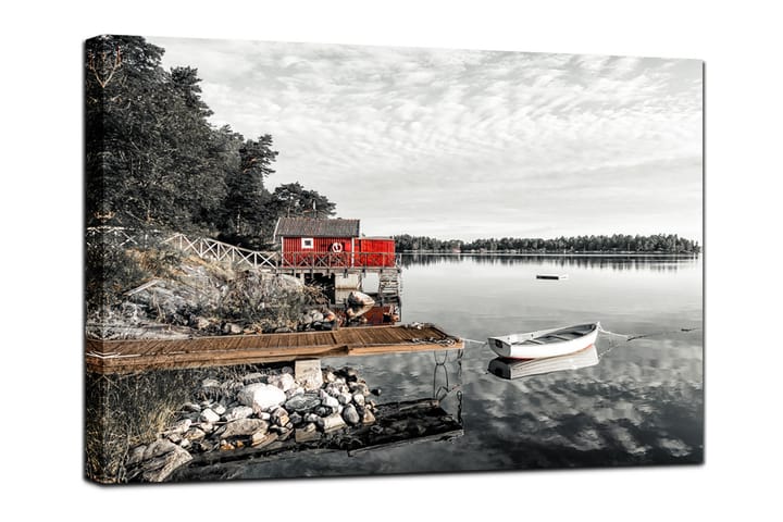 Canvastavla The Red Hut Flerfärgad|Vit 75X100 - 75x100 - Inredning - Tavlor & posters - Canvastavla