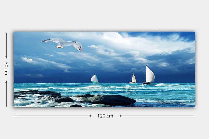 Canvastavla YTY Nautical & Beach Flerfärgad - 120x50 cm - Inredning - Tavlor & posters - Canvastavla
