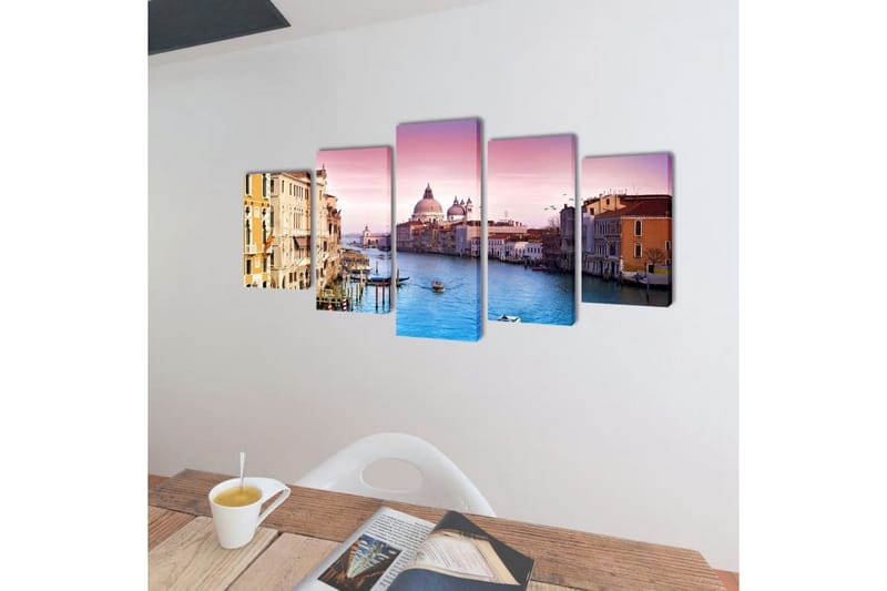 Canvastavlor set om 5 Venedig 200x100 cm - Flerfärgad - Inredning - Tavlor & posters - Canvastavla