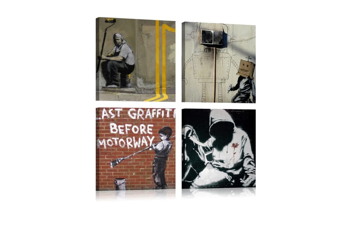 Tavla Banksy Street Art 40x40 - Artgeist sp. z o. o. - Inredning - Tavlor & posters - Canvastavla