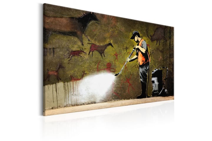 Tavla Cave Painting by Banksy 120x80 - Artgeist sp. z o. o. - Inredning - Tavlor & posters - Canvastavla