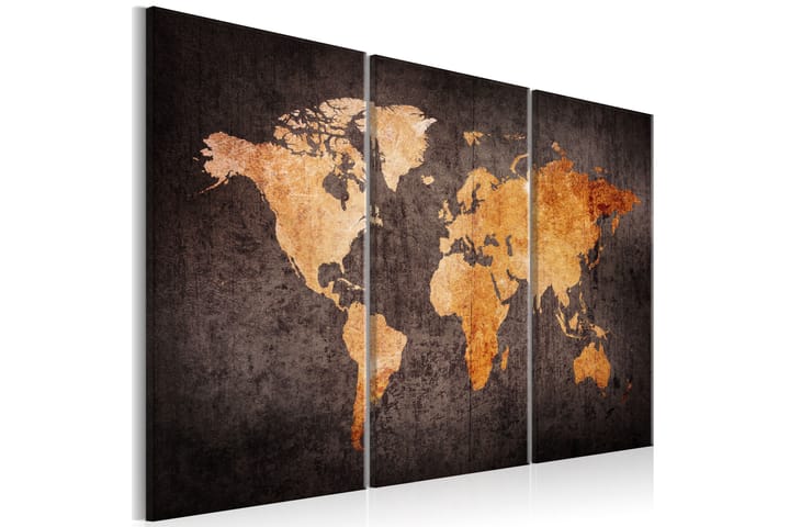 Tavla Chestnut World Map 120X80 Brun - Världskartor - Inredning - Tavlor & posters - Canvastavla
