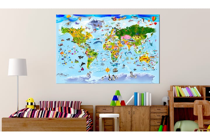 Tavla Children's Map: Colourful Travels 90x60 - Artgeist sp. z o. o. - Inredning - Tavlor & posters - Canvastavla