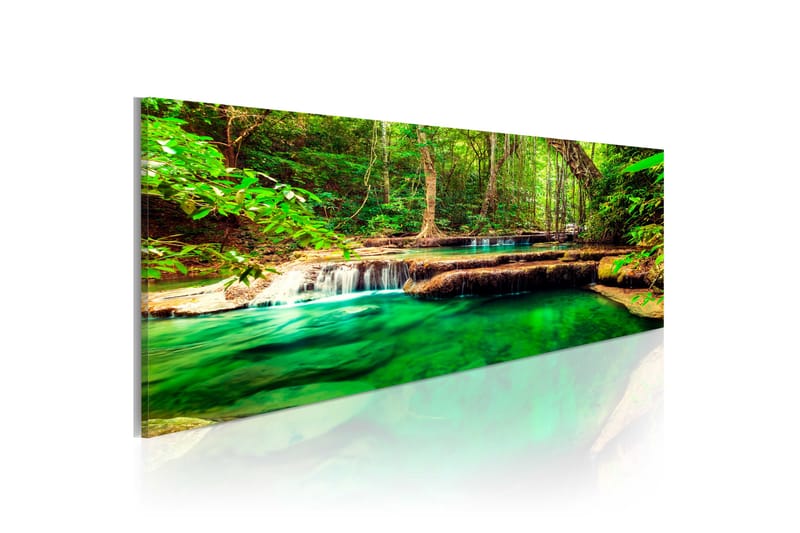 Tavla Emerald Waterfall 150x50 - Artgeist sp. z o. o. - Inredning - Tavlor & posters - Canvastavla