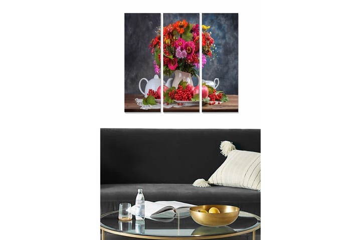 Tavla Floral 3-Pack Flerfärgad 20X50 Cm - 20x50 cm - Inredning - Tavlor & posters - Canvastavla