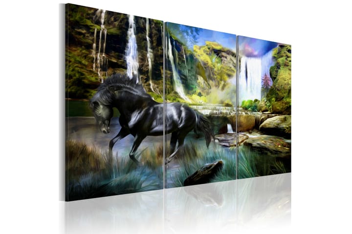 Tavla Horse On The Sky-Blue Waterfall Background 120x80 - Artgeist sp. z o. o. - Inredning - Tavlor & posters - Canvastavla