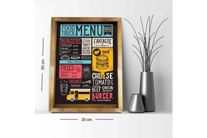 Tavla Kitchen Med Ram Brun/Natur 35X50 - 35x50 cm - Inredning - Tavlor & posters - Canvastavla