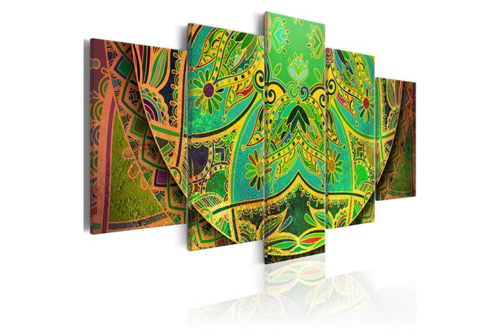 Tavla Mandala Green Energy 200x100 - Artgeist sp. z o. o. - Inredning - Tavlor & posters - Canvastavla