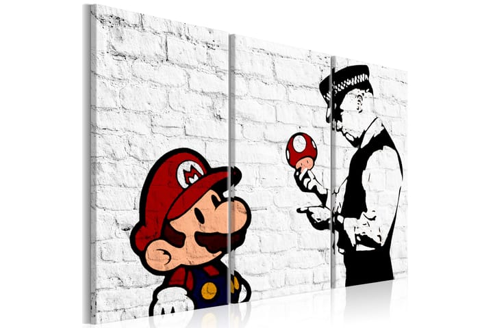Tavla Mario Bros Banksy 90x60 - Artgeist sp. z o. o. - Inredning - Tavlor & posters - Canvastavla