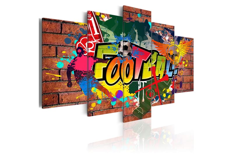 Tavla Soccer Graffiti 200x100 - Artgeist sp. z o. o. - Inredning - Tavlor & posters - Canvastavla