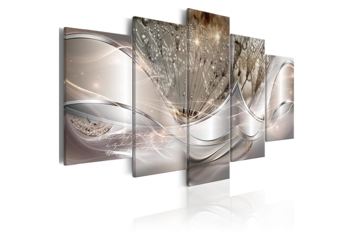 Tavla Sparkling Dandelions 5 Parts Beige Wide 100x50 - Artgeist sp. z o. o. - Inredning - Tavlor & posters - Canvastavla