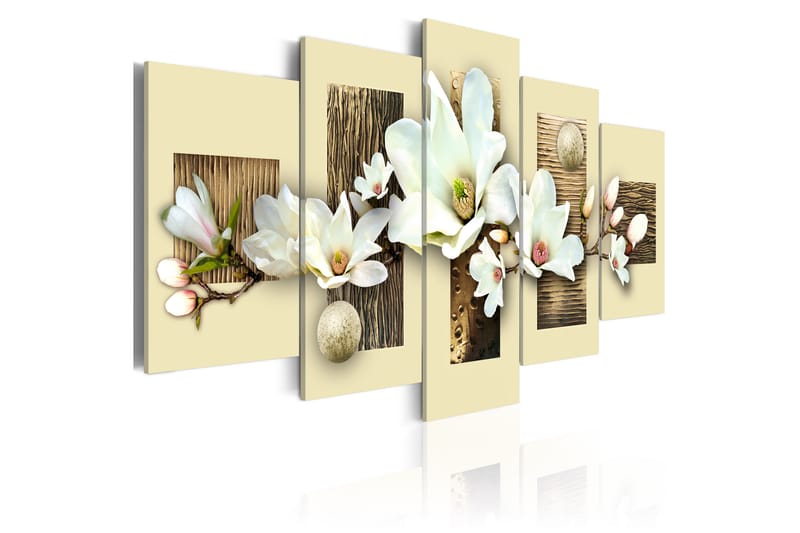 Tavla Texture And Magnolia 200x100 - Artgeist sp. z o. o. - Inredning - Tavlor & posters - Canvastavla
