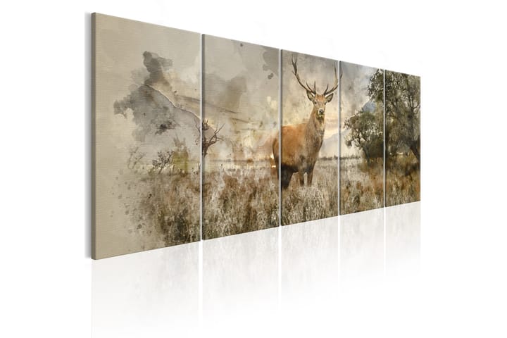 Tavla Watercolour Deer 225x90 - Artgeist sp. z o. o. - Inredning - Tavlor & posters - Canvastavla