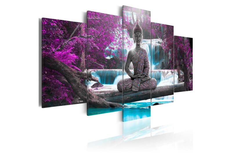 Tavla Waterfall And Buddha 100x50 - Artgeist sp. z o. o. - Inredning - Tavlor & posters - Canvastavla