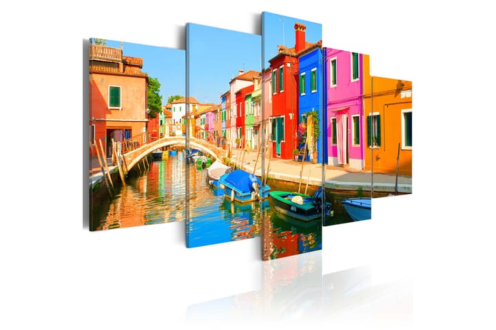 Tavla Waterfront In Rainbow Colors 100x50 - Artgeist sp. z o. o. - Inredning - Tavlor & posters - Canvastavla